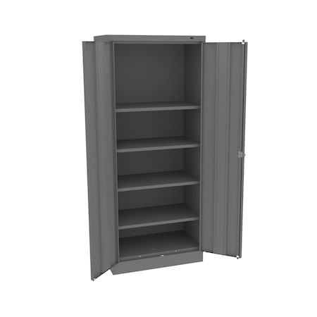Tennsco Welded Standard Slim Storage Cabinet, 30"Wx18"Dx72"H, Medium Grey 721830-MGY